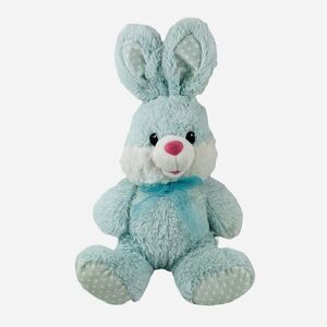 2016 Dan Dee 21" Teal Easter Bunny Rabbit Plush Polka Dots Hoppy Hopster Fuzzy